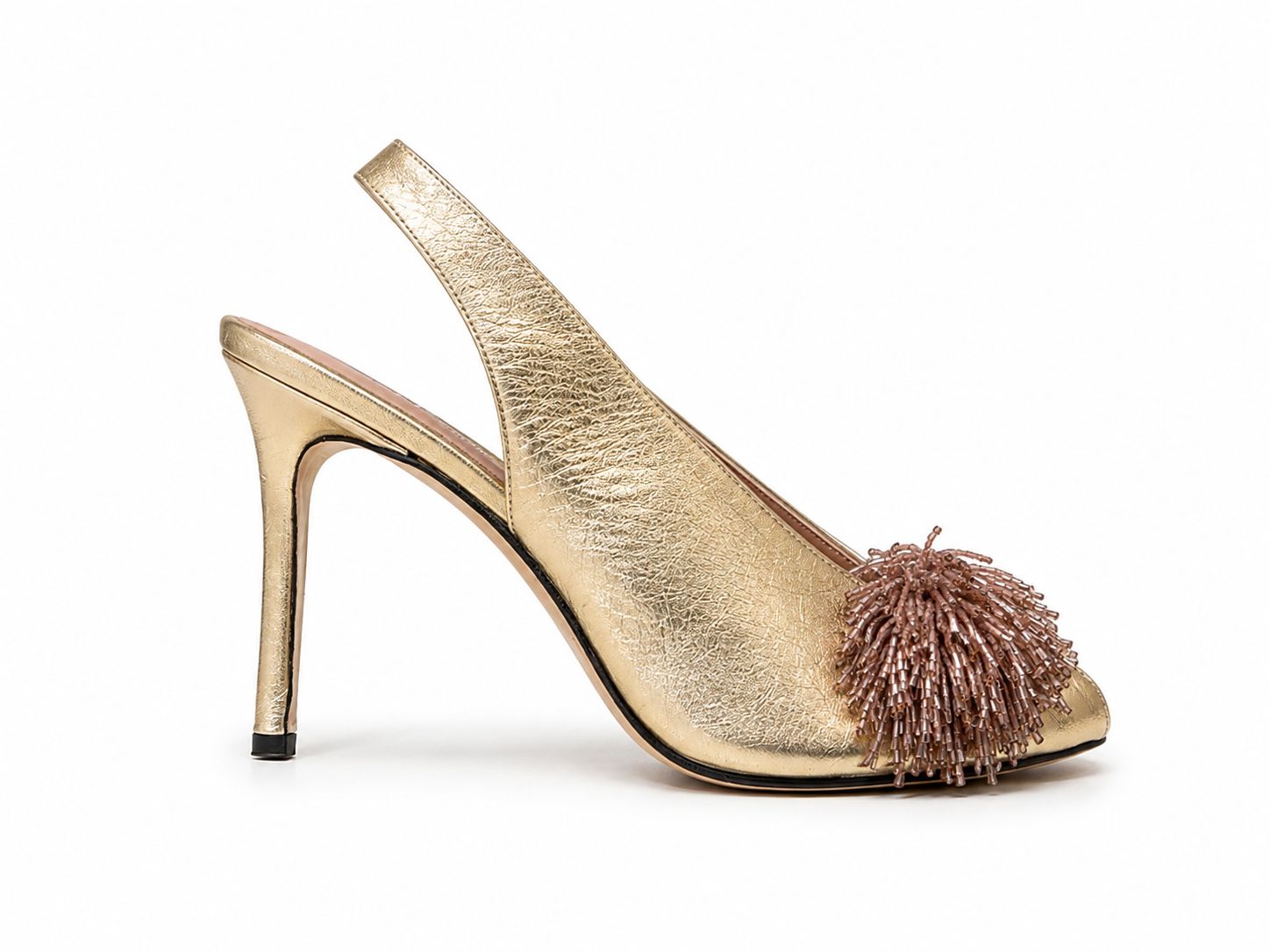 Beaded Gold Heels