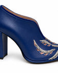 Embroidered Leather Heels