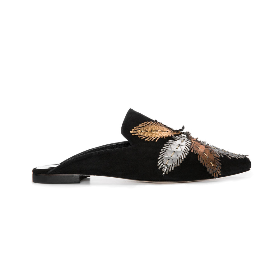 Belle Epoque Snakeskin  Suede Slippers