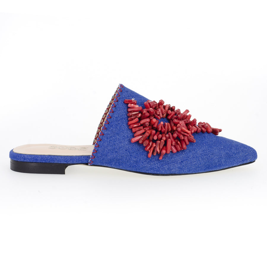 Il Pellicano Coral-Denim Slippers