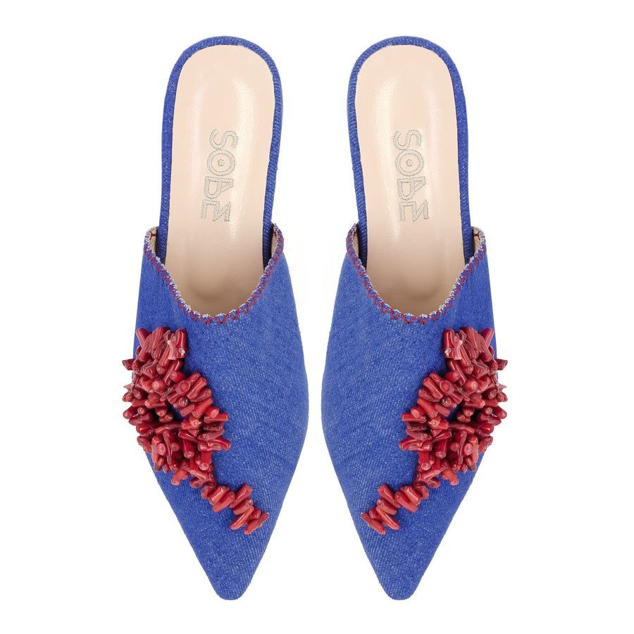 Il Pellicano Coral-Denim Slippers