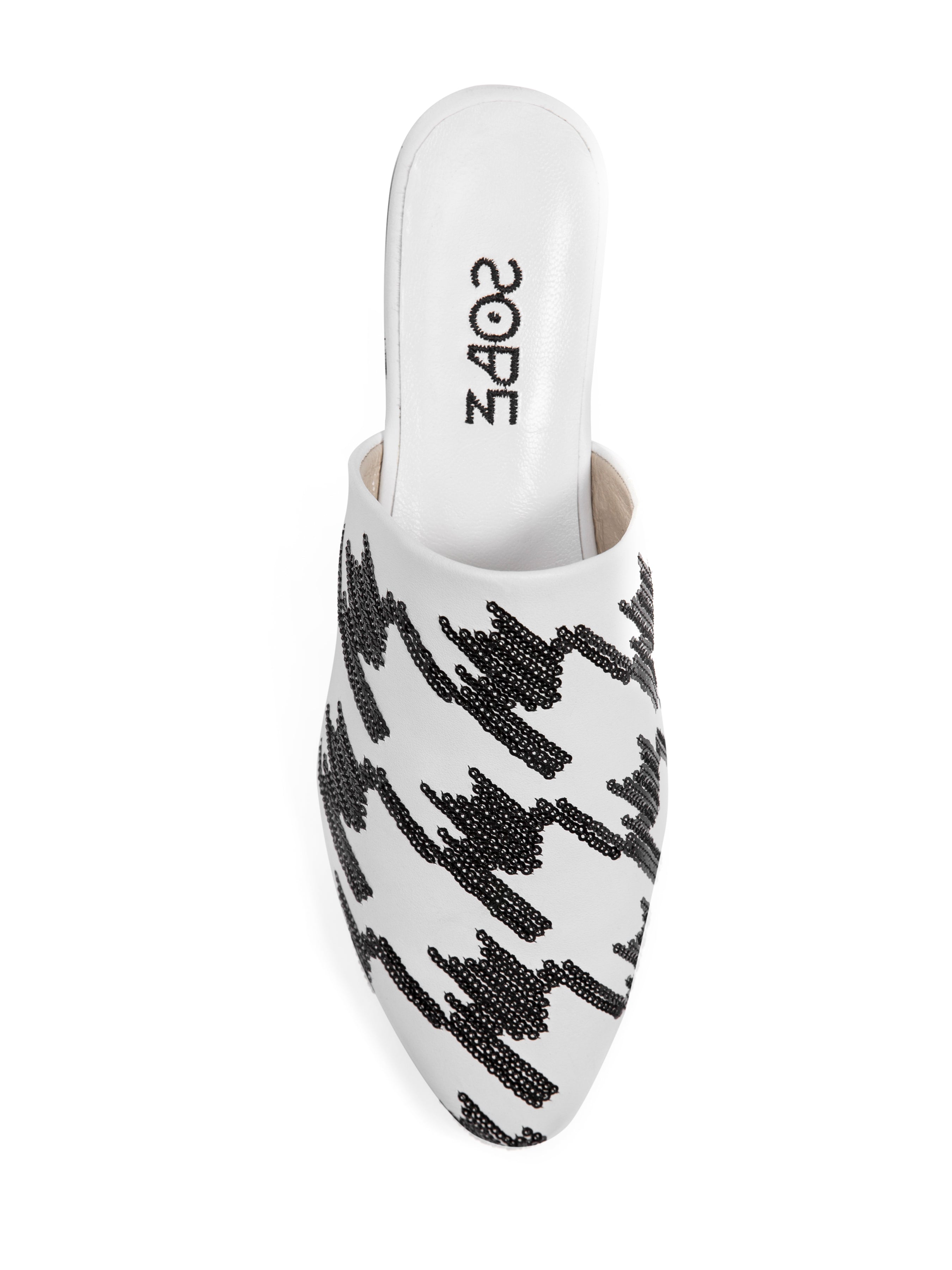 Houndstooth Leather Slippers