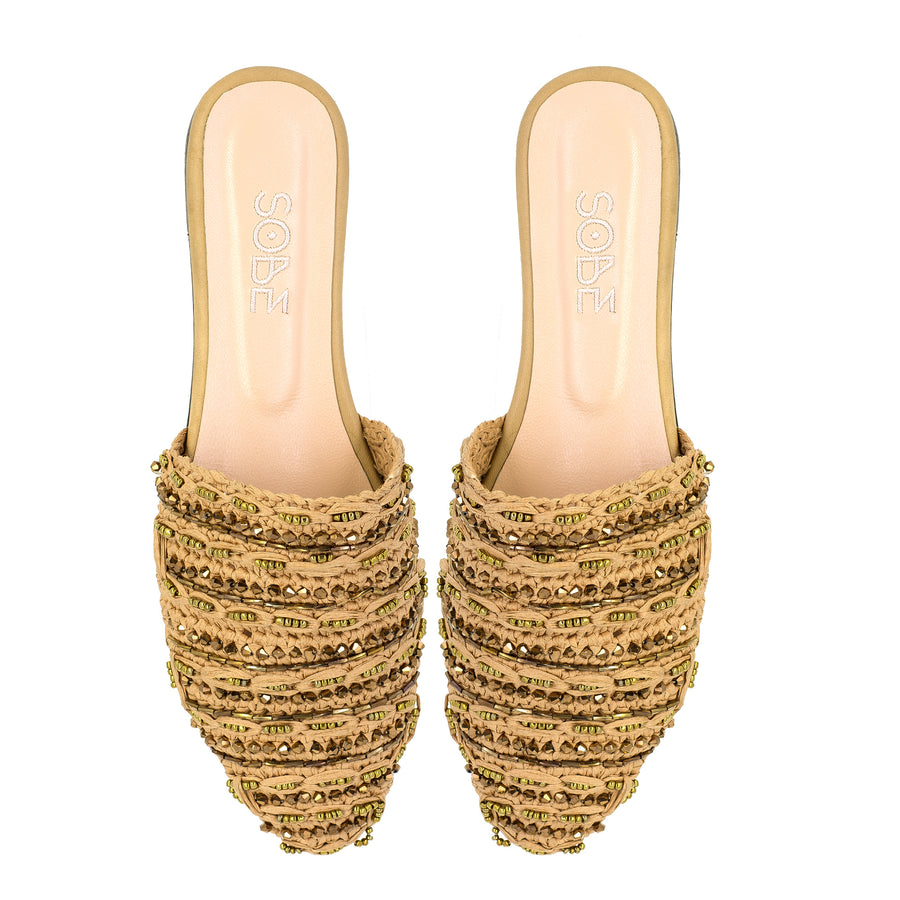 Petit-Marocain Raffia Slippers