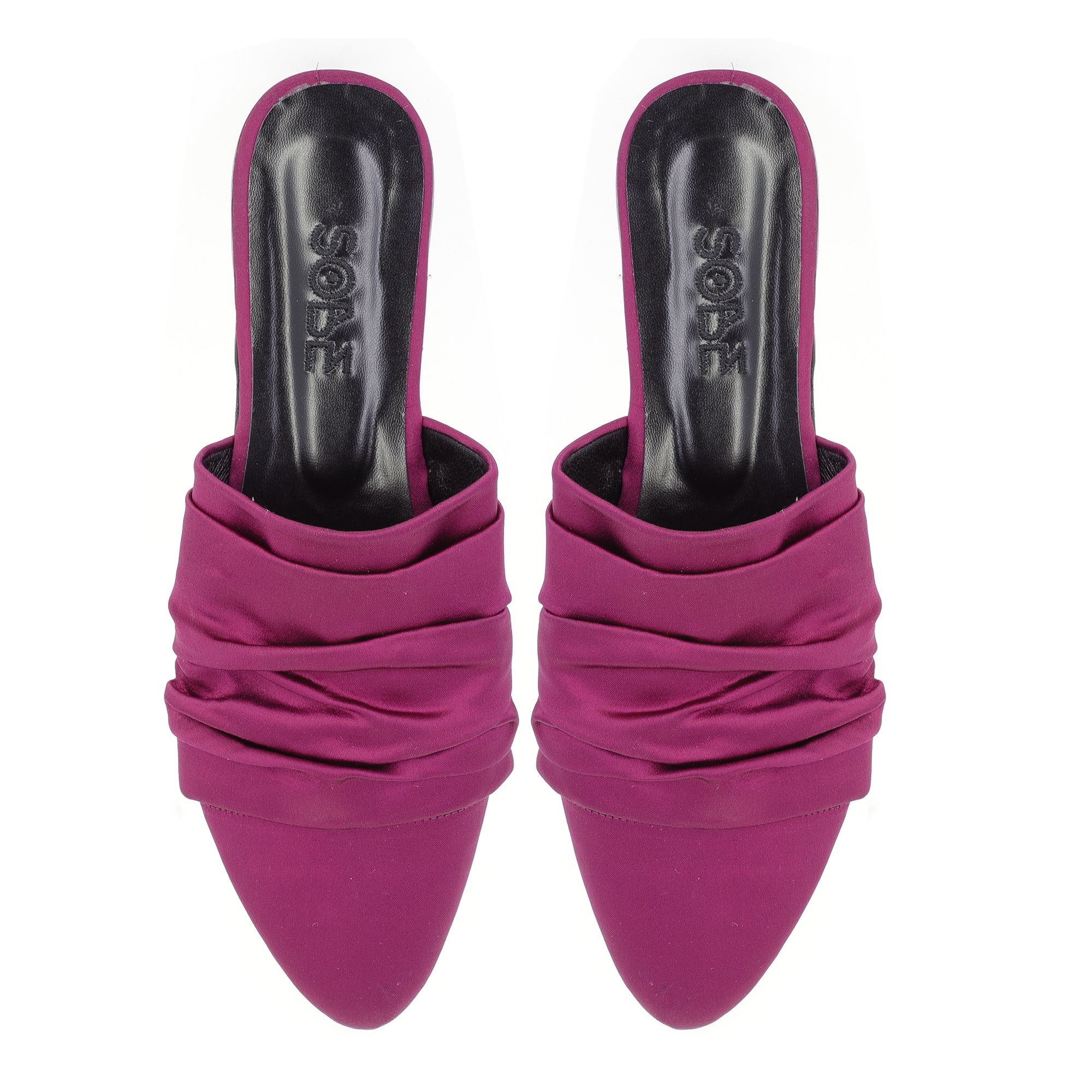 Fuchsia Silk-Satin Slippers