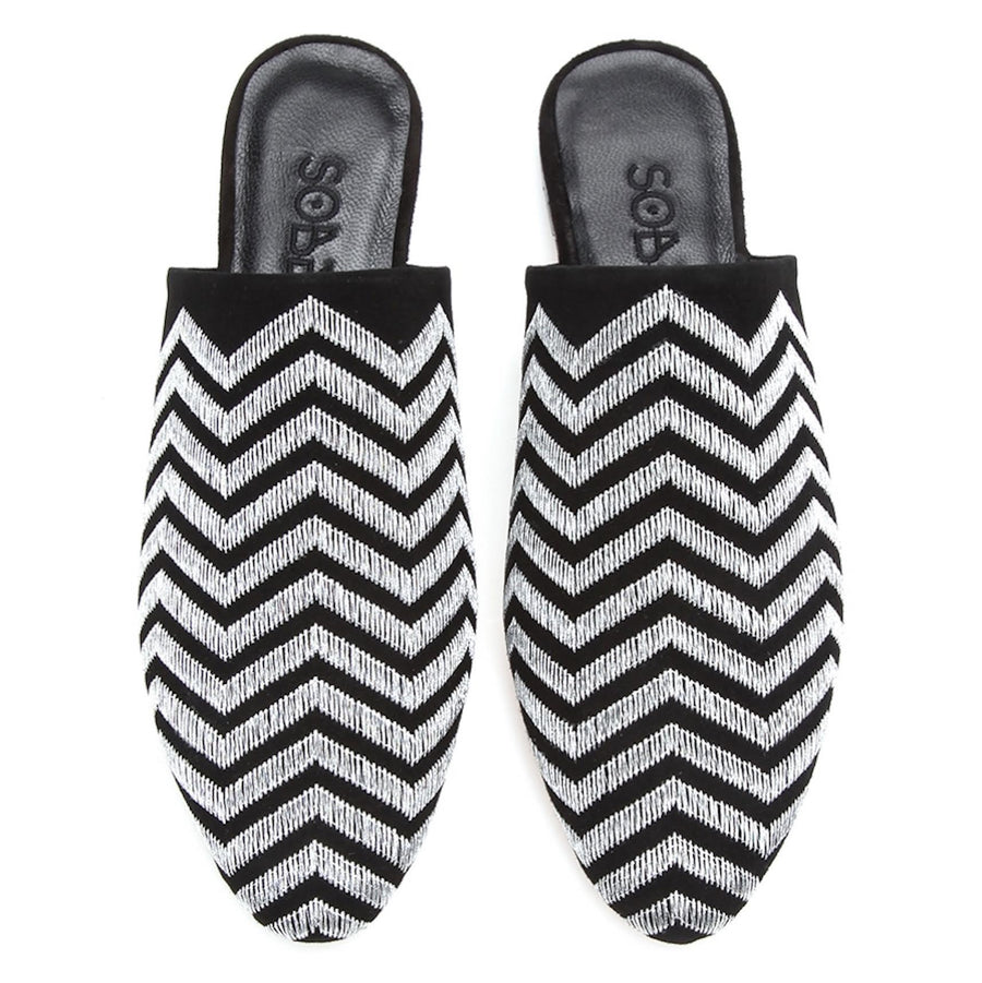 Zig-Zag Suede Slippers