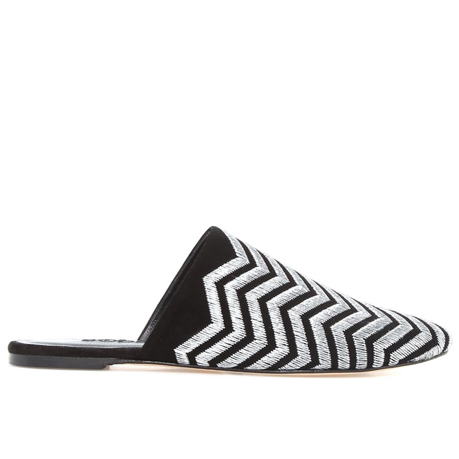 Zig-Zag Suede Slippers