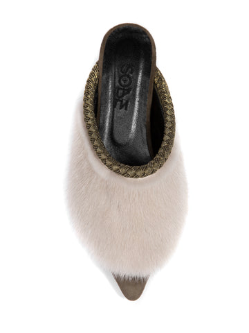 OatMilk Mink-Suede Slippers