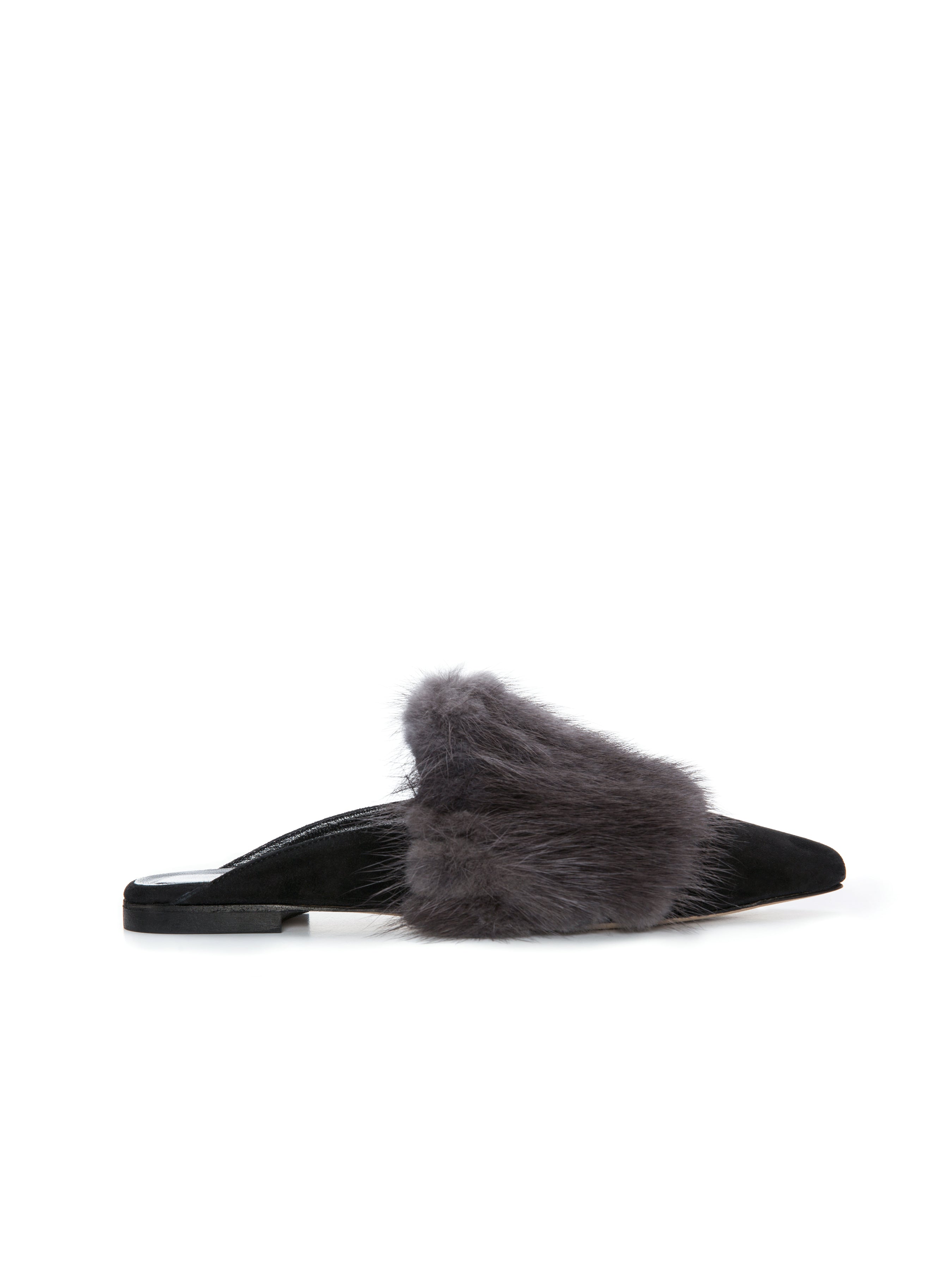 Smoky Mink-Suede Slippers